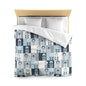 Blue Botanical Pattern Microfiber Duvet Cover - Kia Day Design