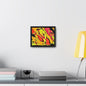 80s Rapture Gallery Canvas Wraps, Horizontal Frame 10″ x 8″ Black orange yellow 1.25"