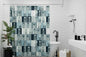 Light Blue Floral Shower Curtain - 71" × 74" - Home Decor