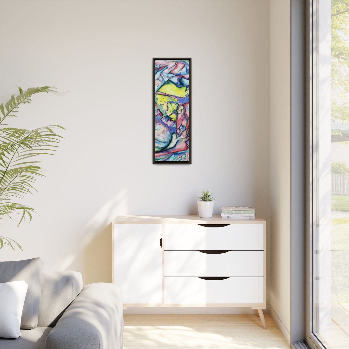Alien Abstract Colorful Framed Canvas Art - Kia Day Design