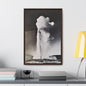 Old Faithful Geyser Yellowstone Gallery Canvas Wraps Vertical Frame 16″ x 24″ Premium Gallery Wraps (1.25″) Walnut