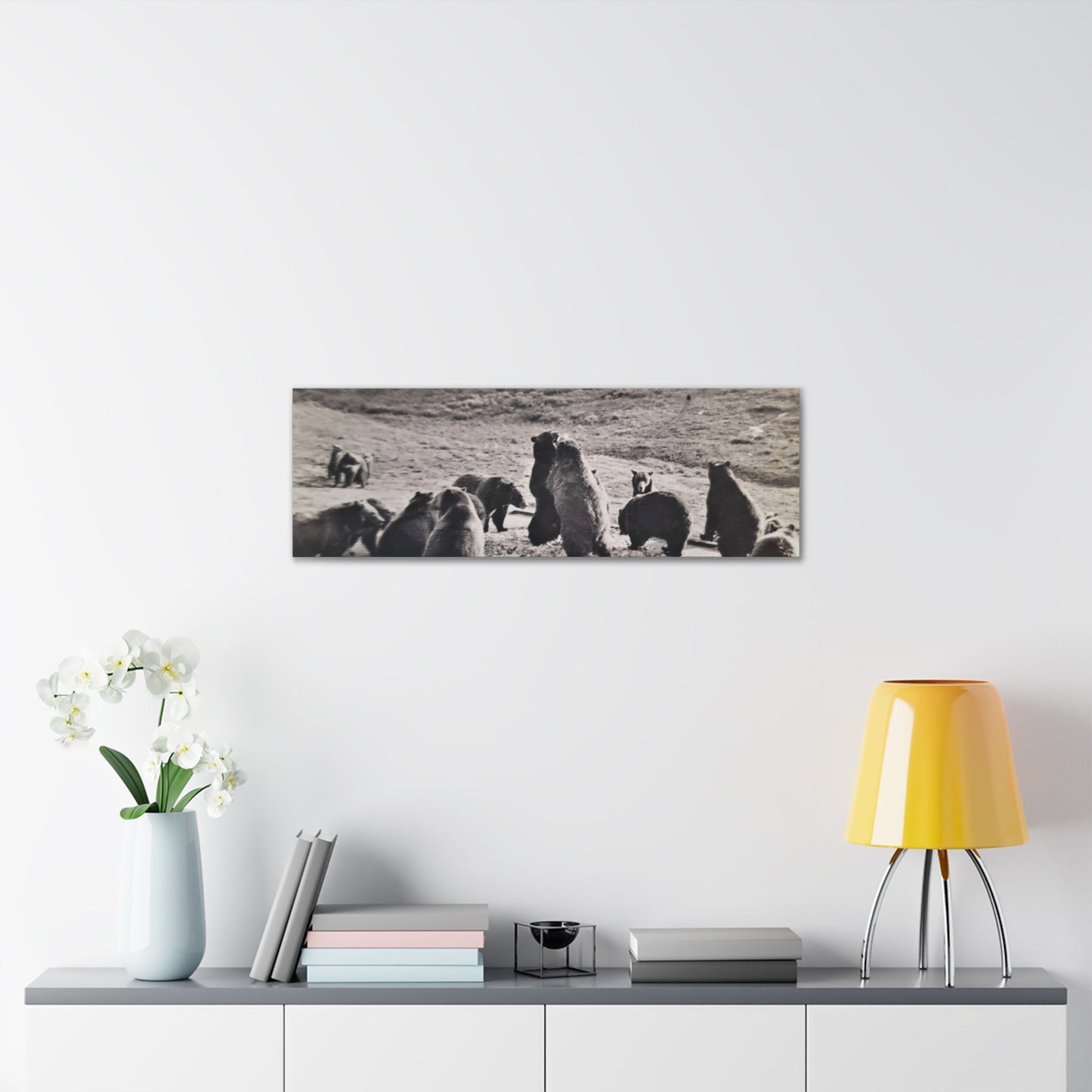 Yellowstone Grizzly Bears Canvas Gallery Wraps 36″ x 12″ 1.25"