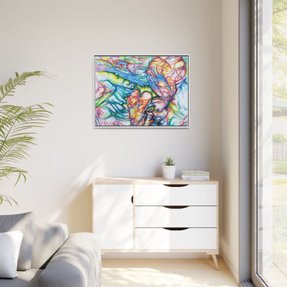 Multi-Color Abstract Framed Canvas Art Print - Kia Day Design