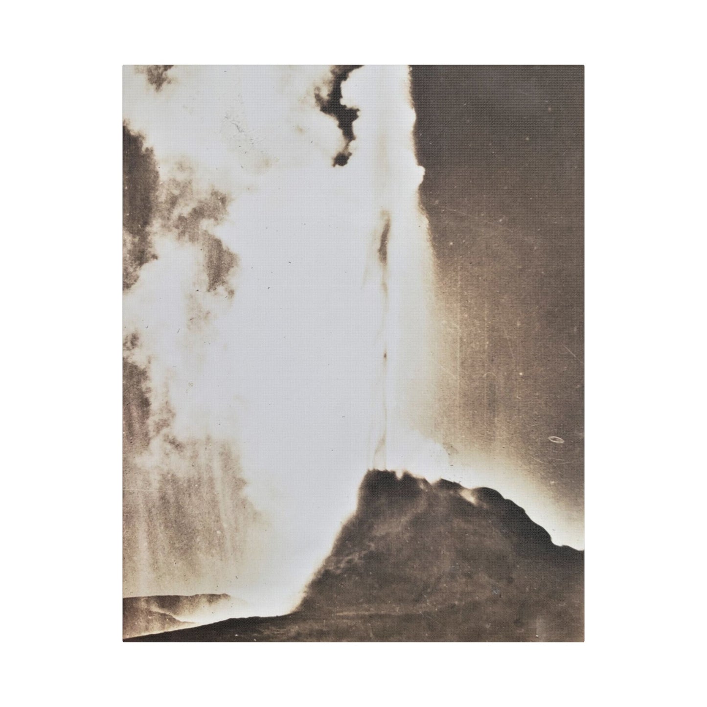 White Dome Geyser Yellowstone Satin Canvas, Stretched