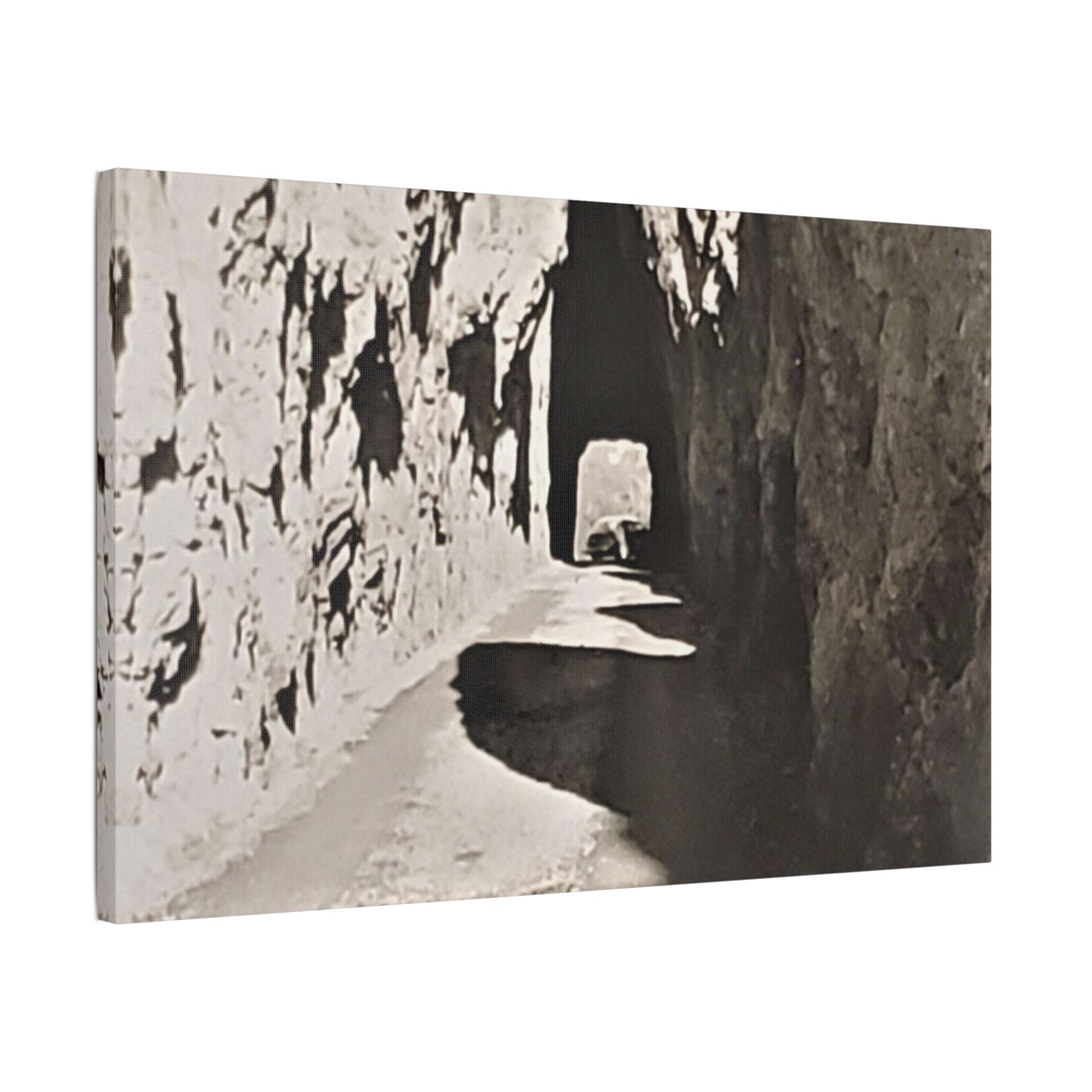 Tunnel at The Needles Satin Canvas Stretched