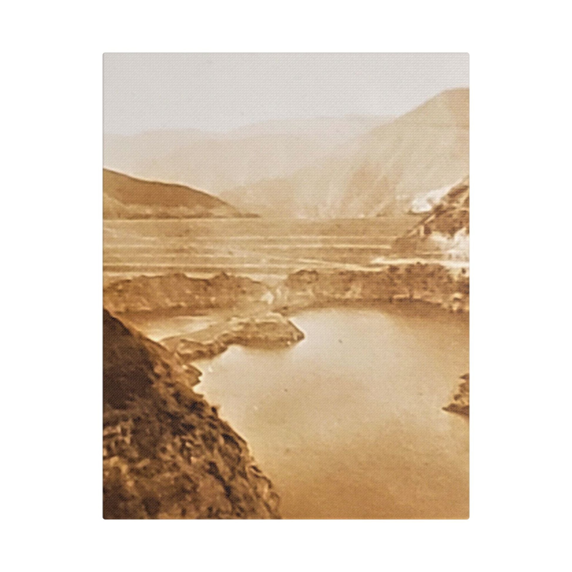 San Gabriel Dirt Fill Dam 1 Satin Canvas Stretched