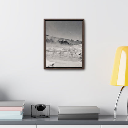 Mammoth Hot Springs Gallery Canvas Wraps Vertical Frame 11″ x 14″ Premium Gallery Wraps (1.25″) Walnut