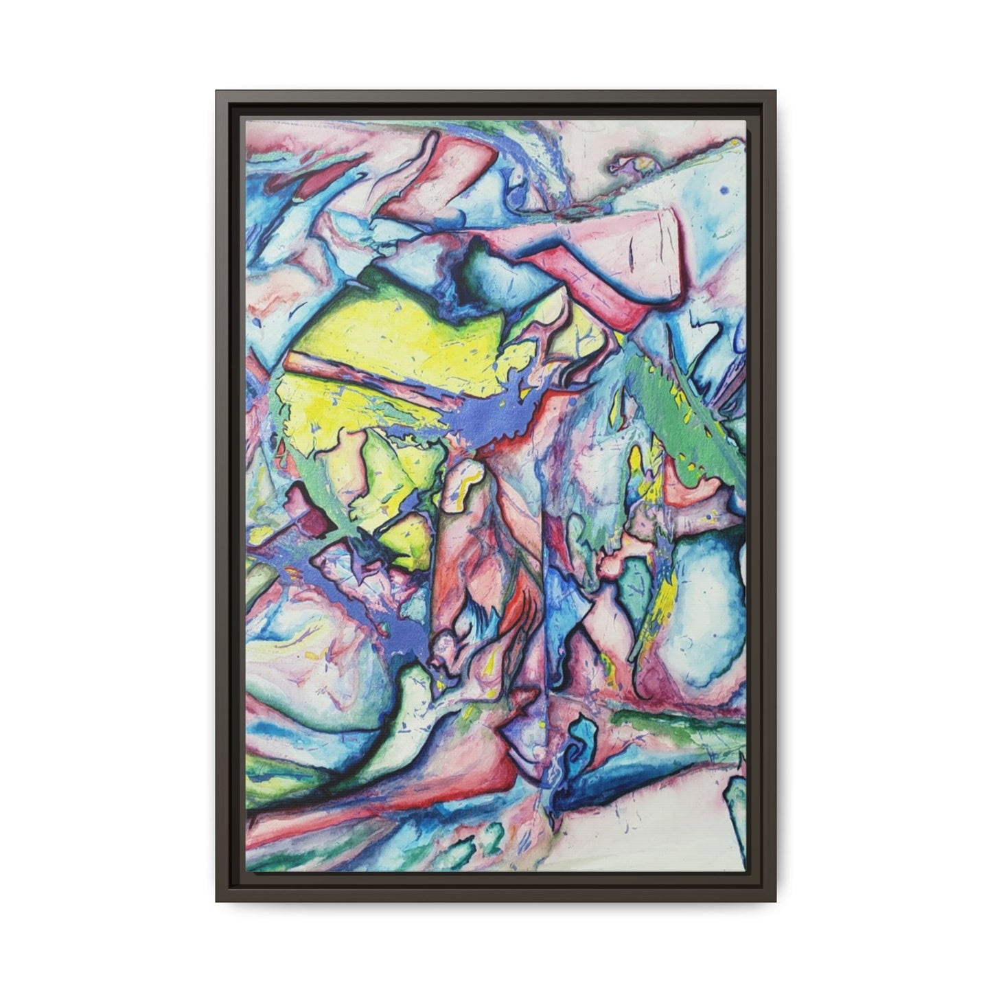 Alien Abstract Colorful Framed Canvas Art - Kia Day Design