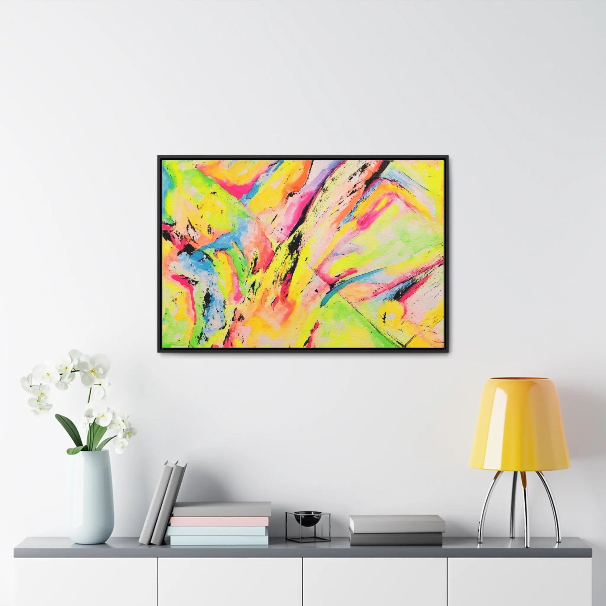 Neon Fire Gallery Canvas Wraps, Horizontal Frame