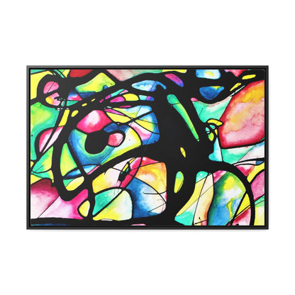 Peacock Gallery Canvas Wraps, Horizontal Frame 36″ x 24″ Black Premium Gallery Wraps (1.25″)