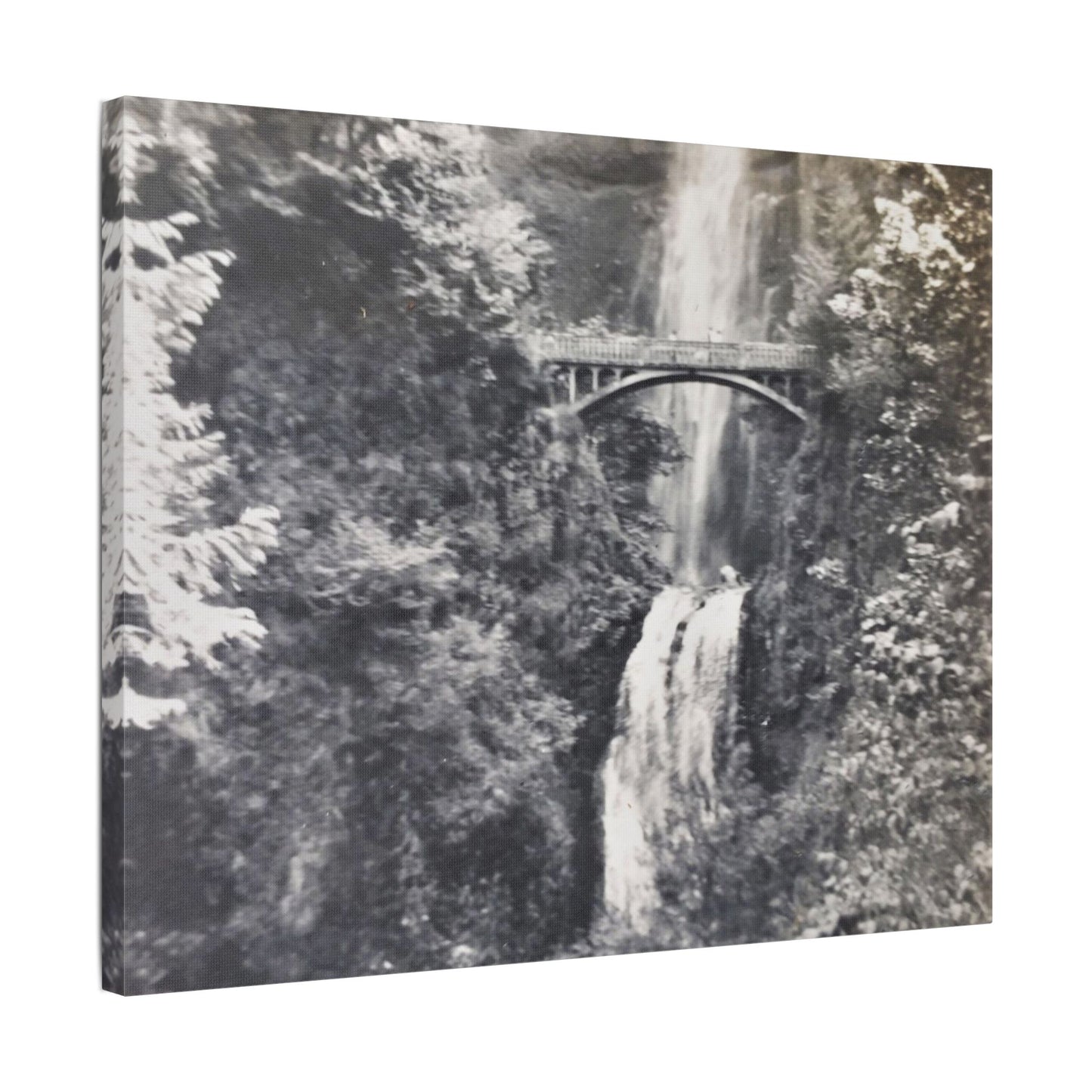 Multnomah Falls Oregon Satin Canvas, Stretched