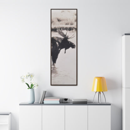Yellowstone Bull Moose Gallery Canvas Wraps Vertical Frame 20″ x 60″ Premium Gallery Wraps (1.25″) Walnut