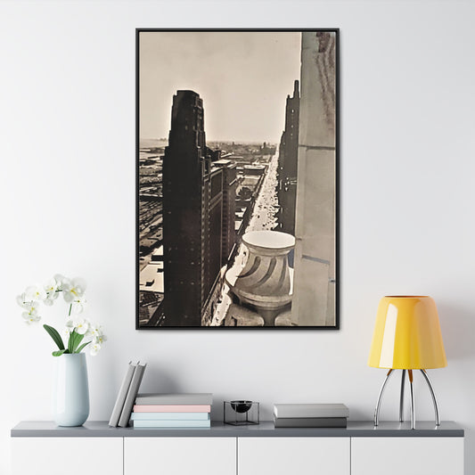 Michigan Ave Chicago Gallery Canvas Wraps, Vertical Frame