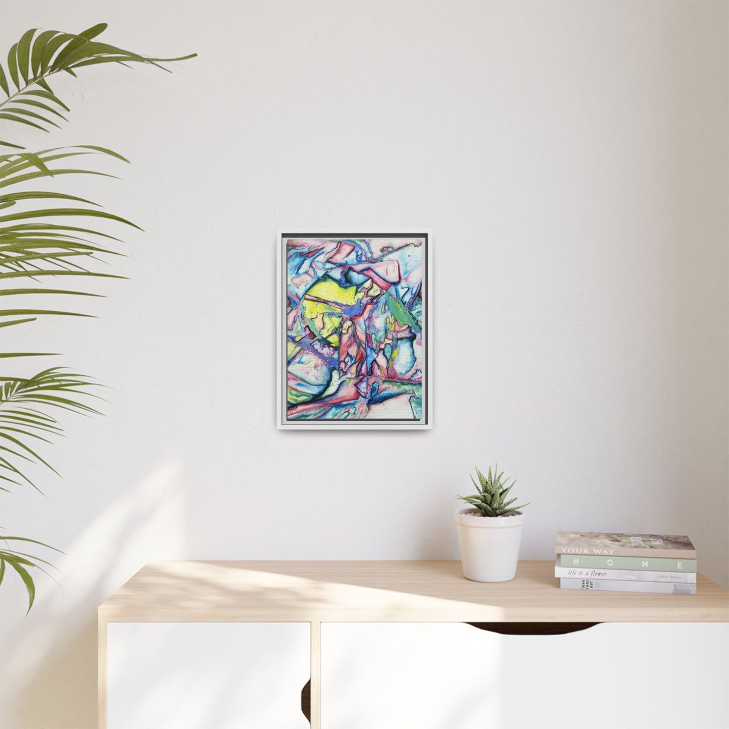 Alien Abstract Colorful Framed Canvas Art - Kia Day Design
