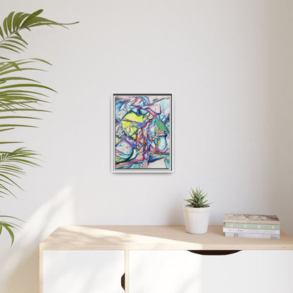 Alien Abstract Colorful Framed Canvas Art - Kia Day Design