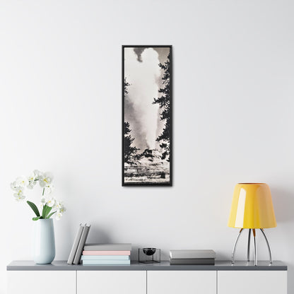 Castle Geyser Yellowstone Gallery Canvas Wraps Vertical Frame 12″ x 36″ Premium Gallery Wraps (1.25″) Black