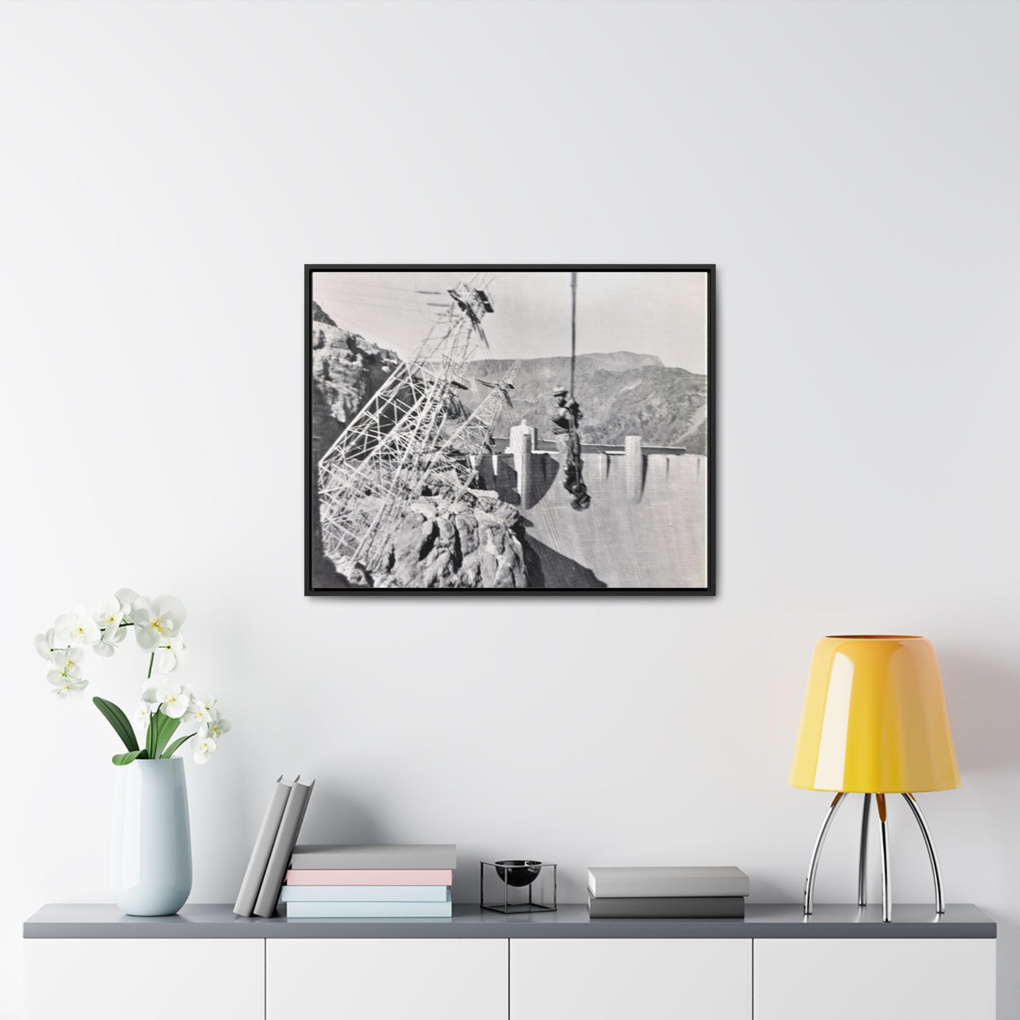 Suspended Boulder Dam Worker Gallery Canvas Wraps, Horizontal Frame