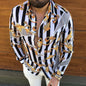 Loose Turn-Down Collar Mens Shirts Vintage Button Tops