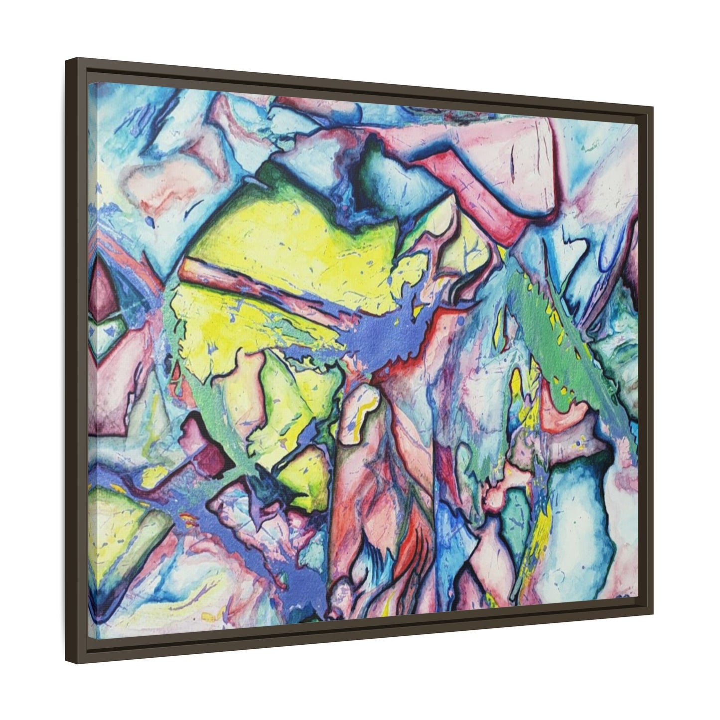 Alien Abstract Colorful Framed Canvas Art - Kia Day Design