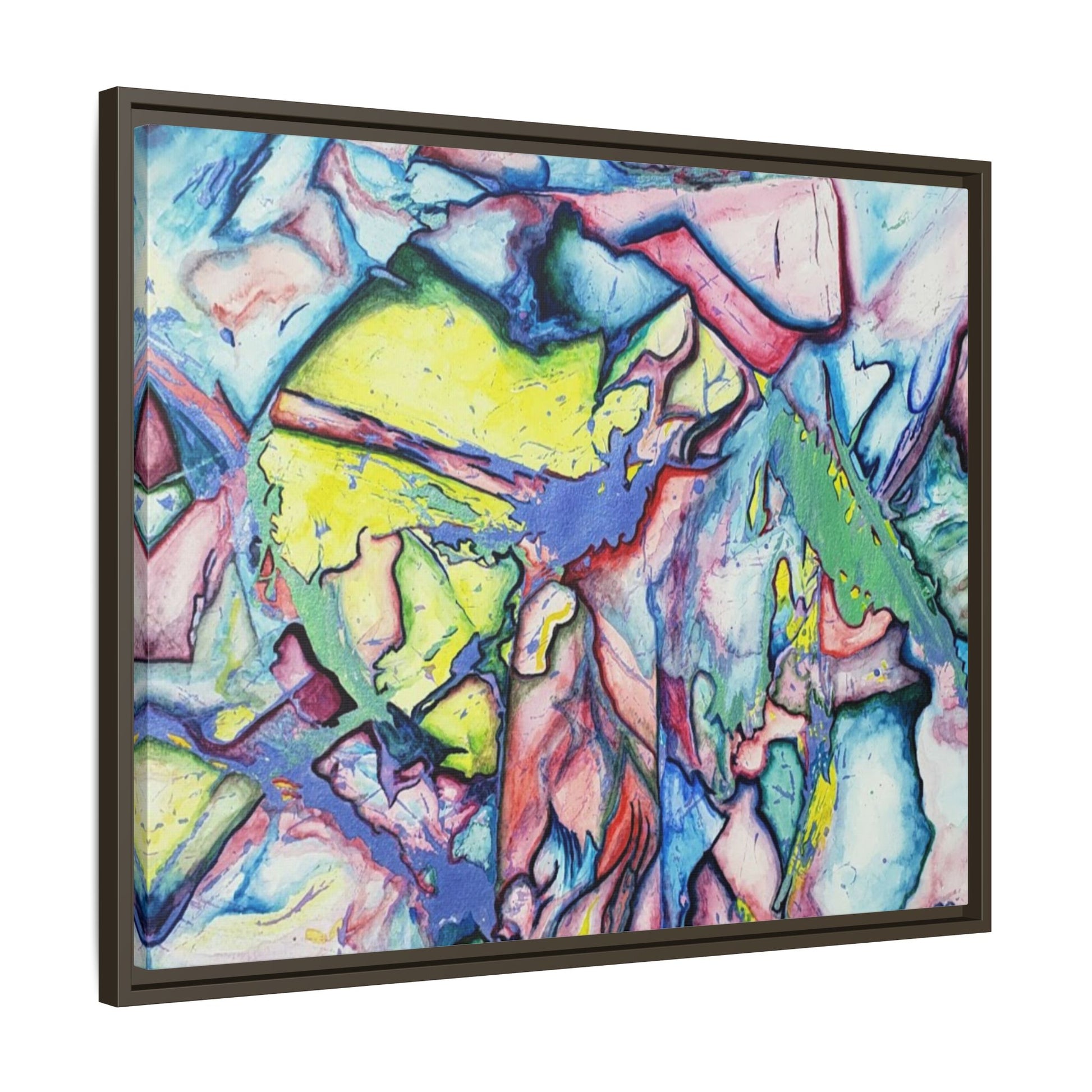 Alien Abstract Colorful Framed Canvas Art - Kia Day Design