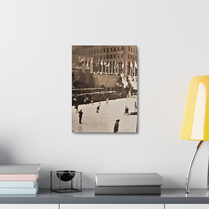 Rockefeller Plaza Easter 1945 Stretched Canvas 1.5" 12″ x 16″