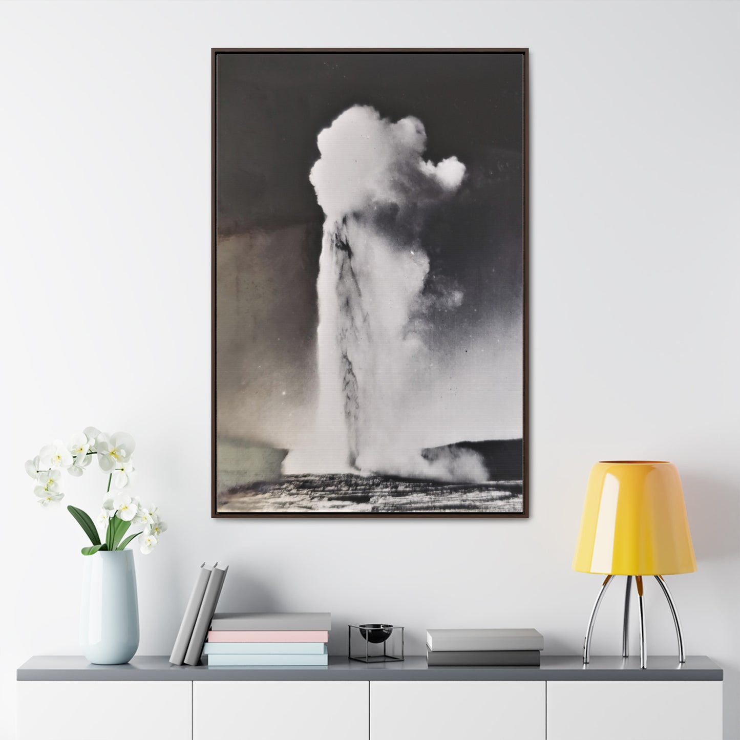 Old Faithful Geyser Yellowstone Gallery Canvas Wraps, Vertical Frame