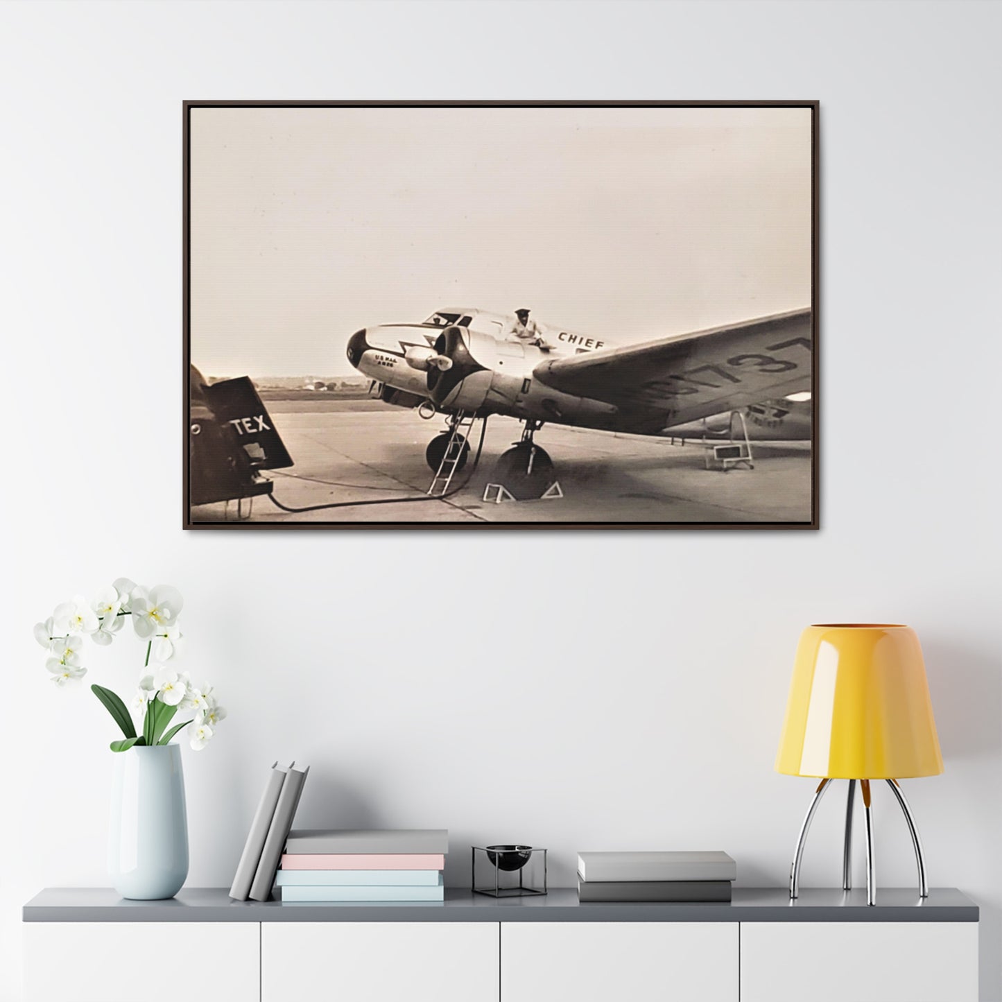 Refueling Mid-Contintent Chief Line 1939 Gallery Canvas Wraps, Horizontal Frame