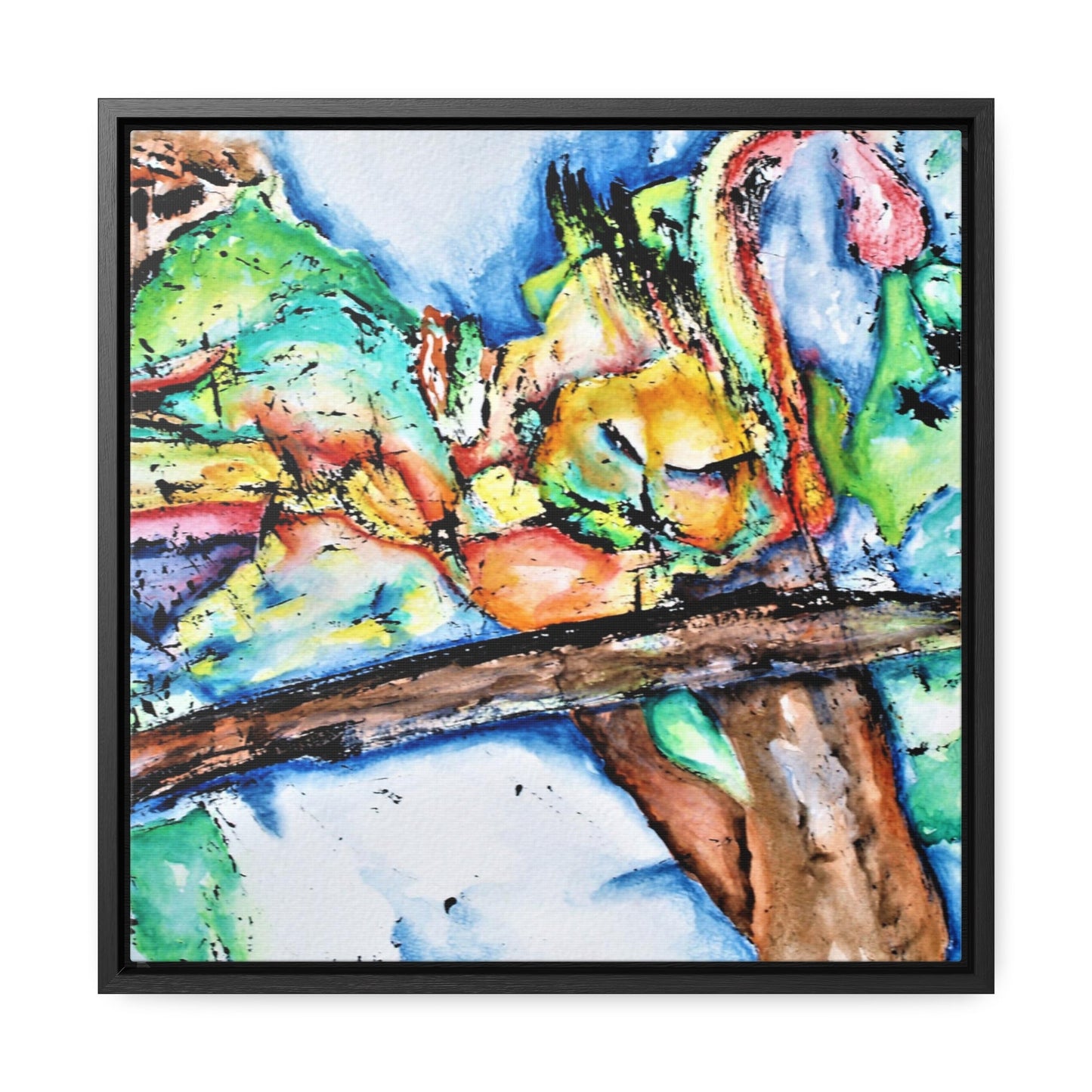 Owl In Flight Gallery Canvas Wraps, Square Frame Printify