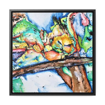 Owl In Flight Gallery Canvas Wraps, Square Frame Printify