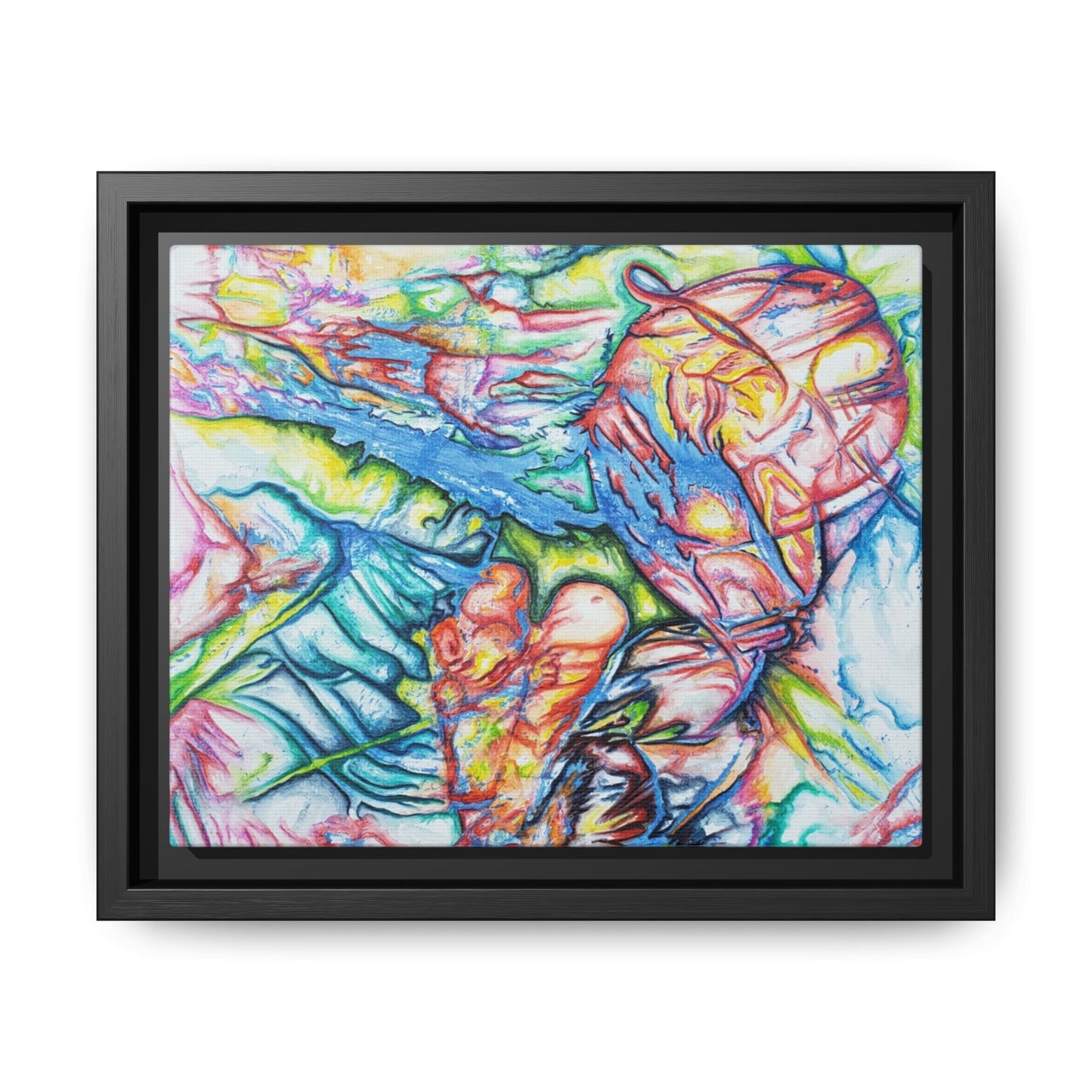 Multi-Color Abstract Framed Canvas Art Print - Kia Day Design
