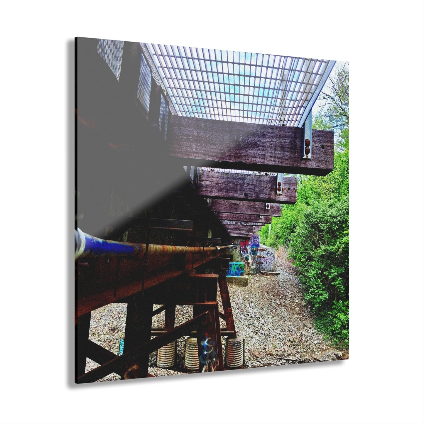 Industrial Bridge Photo Acrylic Print — French Cleat Hanging Wall Art - - Home Decor