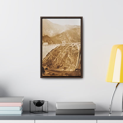 Back View Morris Dam Spillway Gallery Canvas Wraps Vertical Frame 12″ x 18″ 1.25" Walnut