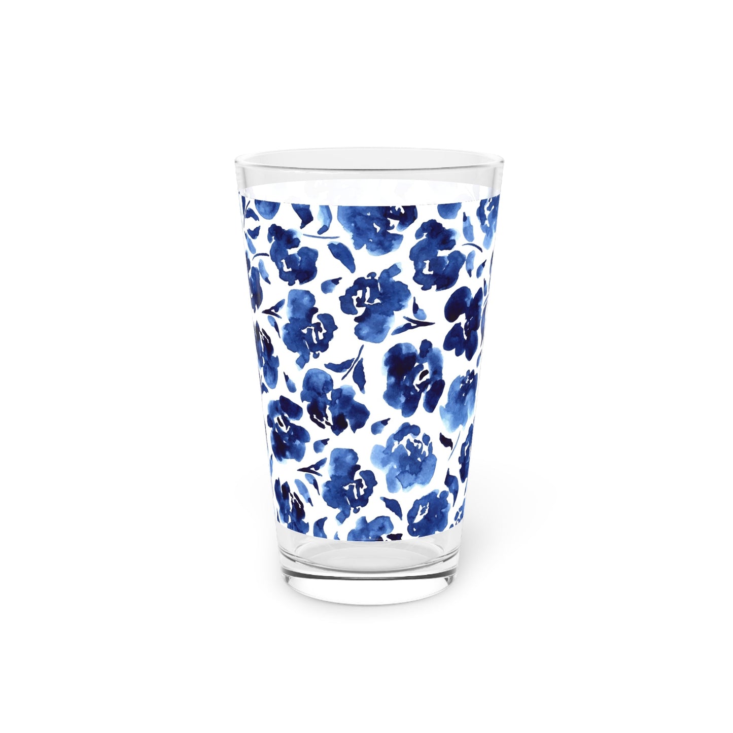 Blue Flower 16oz Pint Glass - Kia Day Design