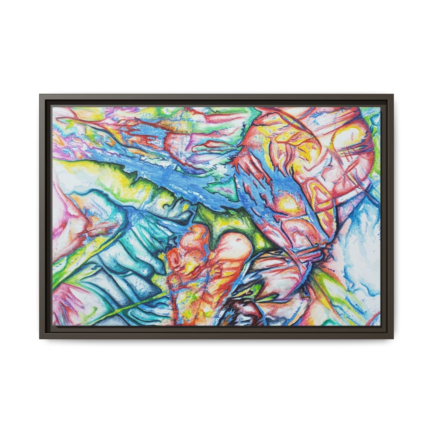 Multi-Color Abstract Framed Canvas Art Print - Kia Day Design