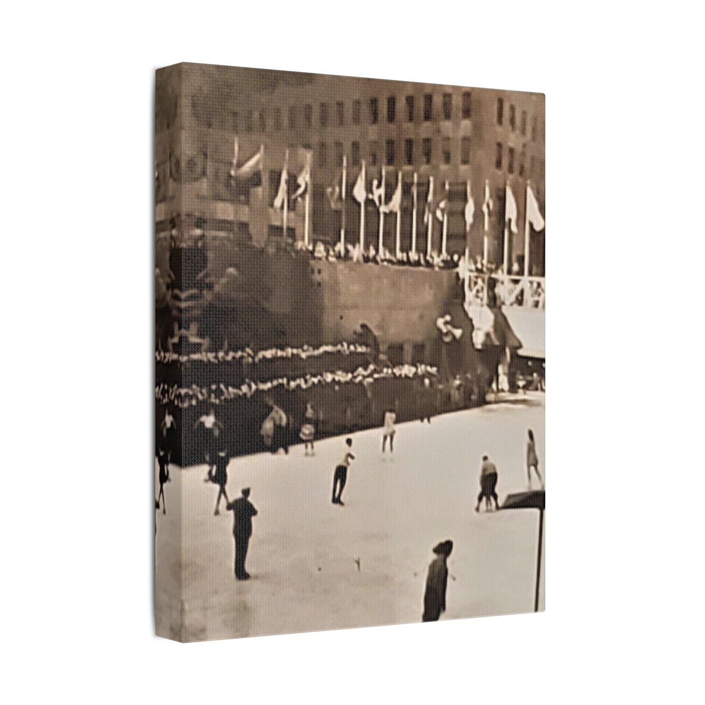 Rockefeller Plaza Easter 1945 Satin Canvas, Stretched