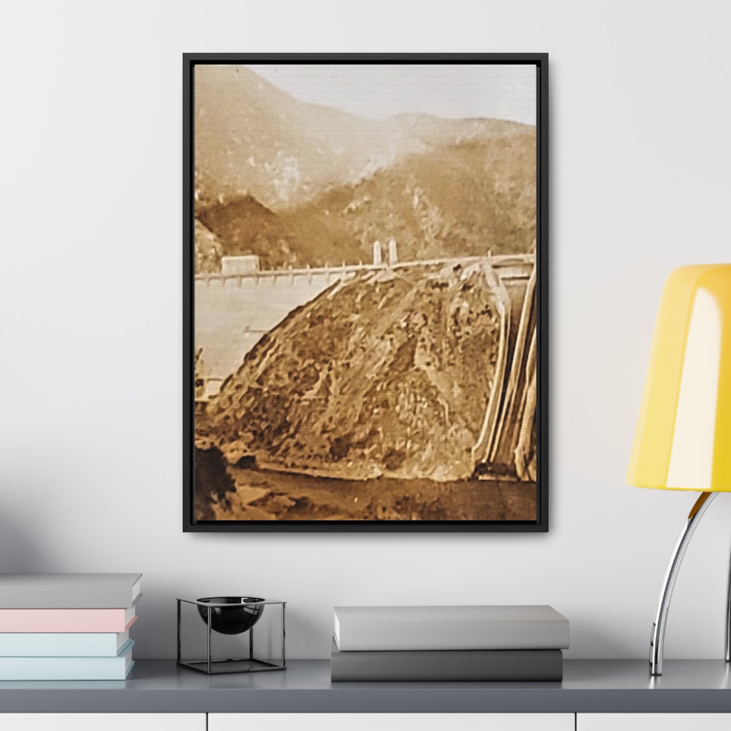 Back View Morris Dam Spillway Gallery Canvas Wraps, Vertical Frame