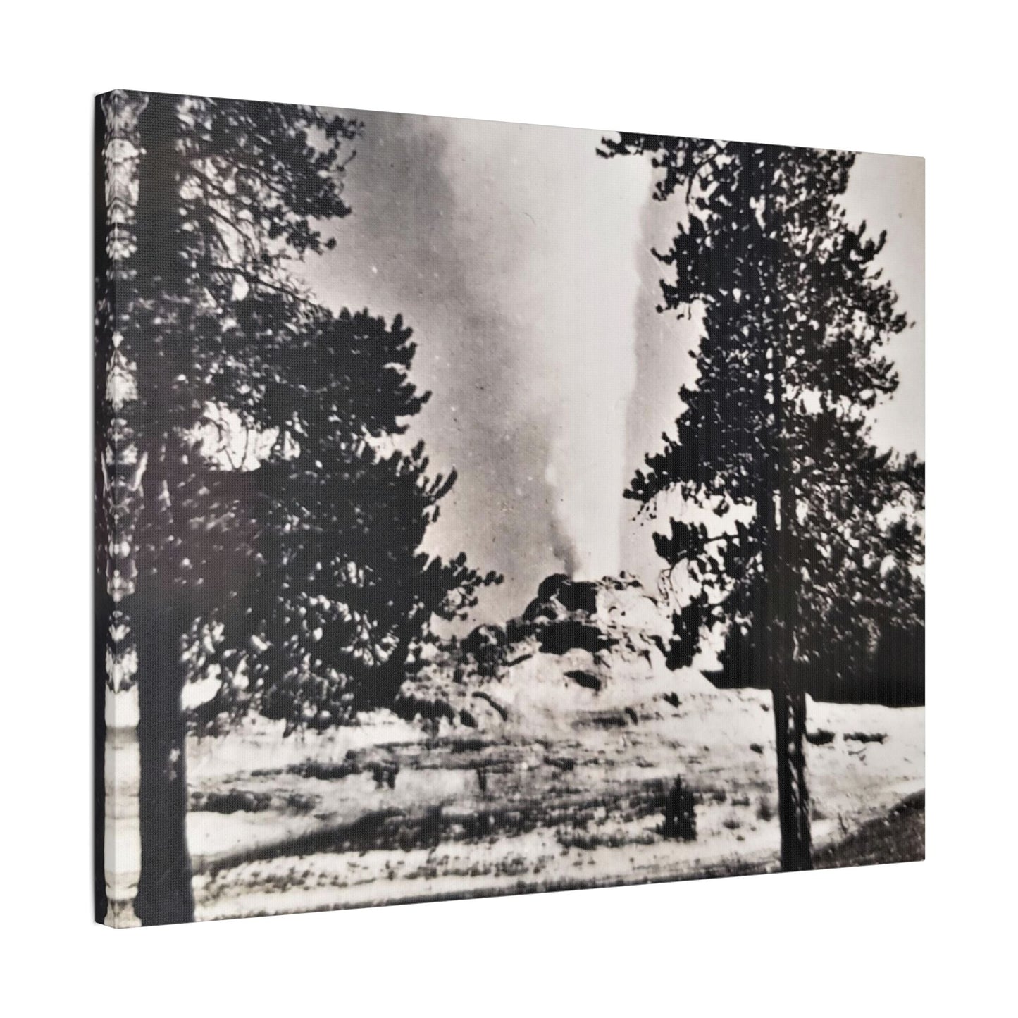 Castle Geyser Yellowstone Satin Canvas Stretched