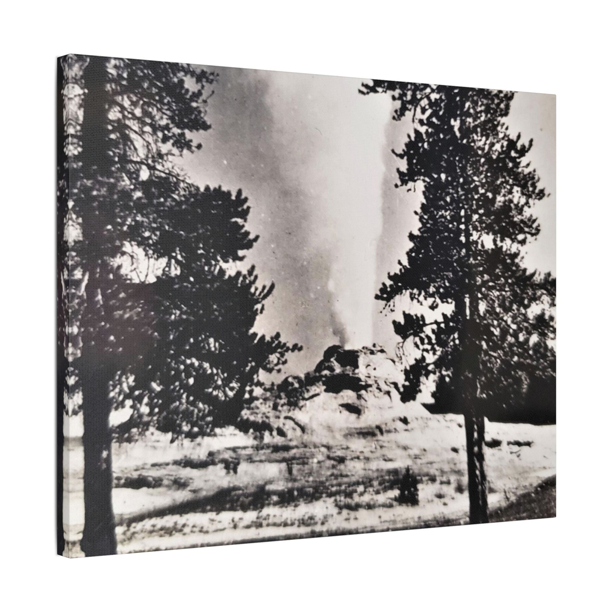 Castle Geyser Yellowstone Satin Canvas Stretched