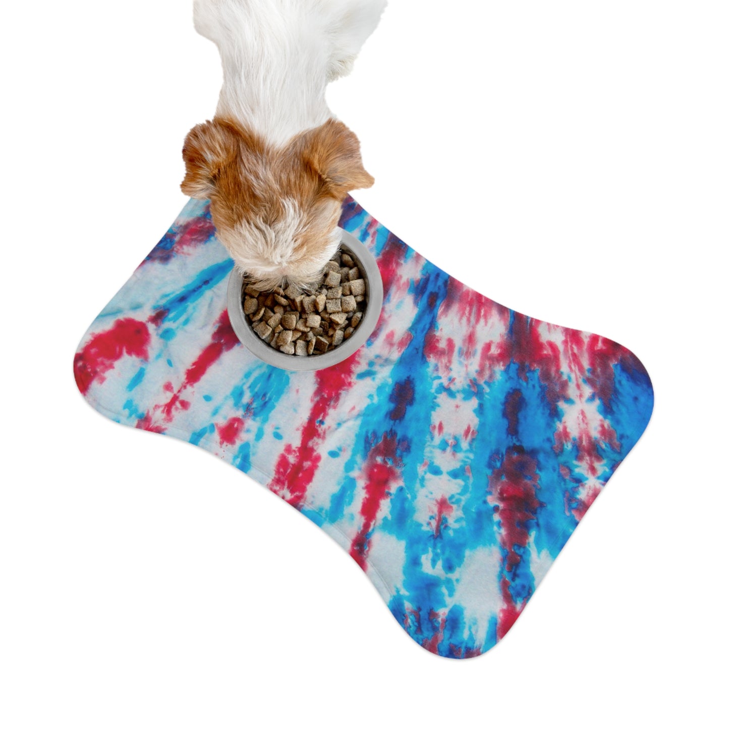 Red White Blue Tie Dye Pet Feeding Mats