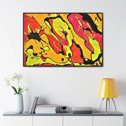 80s Rapture Gallery Canvas Wraps, Horizontal Frame 48″ x 32″ orange black yellow 1.25"