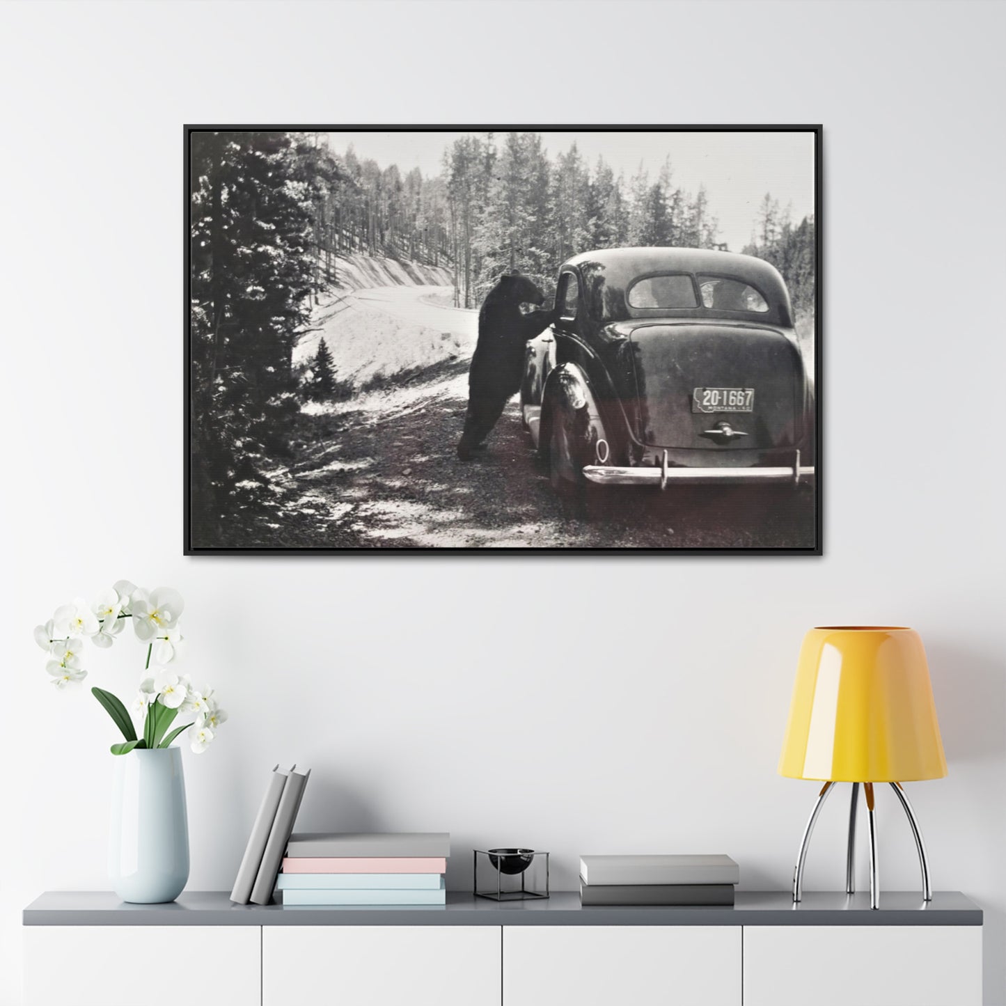 Yellowstone Bear Car Gallery Canvas Wraps, Horizontal Frame