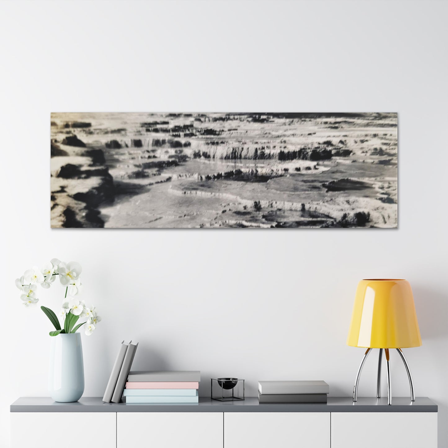 Springs at top of Jupiter Terrace Yellowstone Canvas Gallery Wraps 60″ x 20″ 1.25"