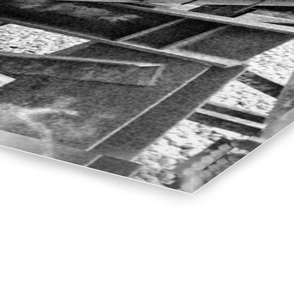 Black & White Urban Graffiti Acrylic Print — Industrial Alley Wall Art French Cleat - - Home Decor
