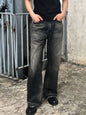 Men's Vintage Washed Frayed Hem Jeans - Black -