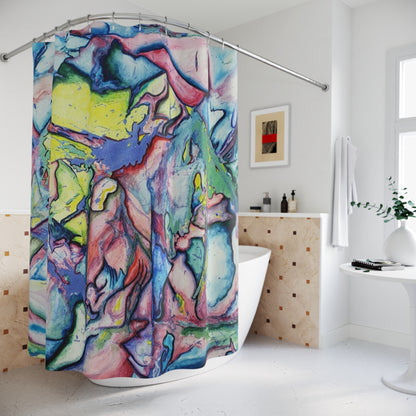 Alien Vibrant Abstract Shower Curtain - Kia Day Design