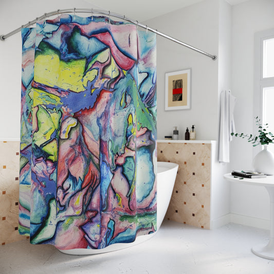 Alien Vibrant Abstract Shower Curtain - Kia Day Design