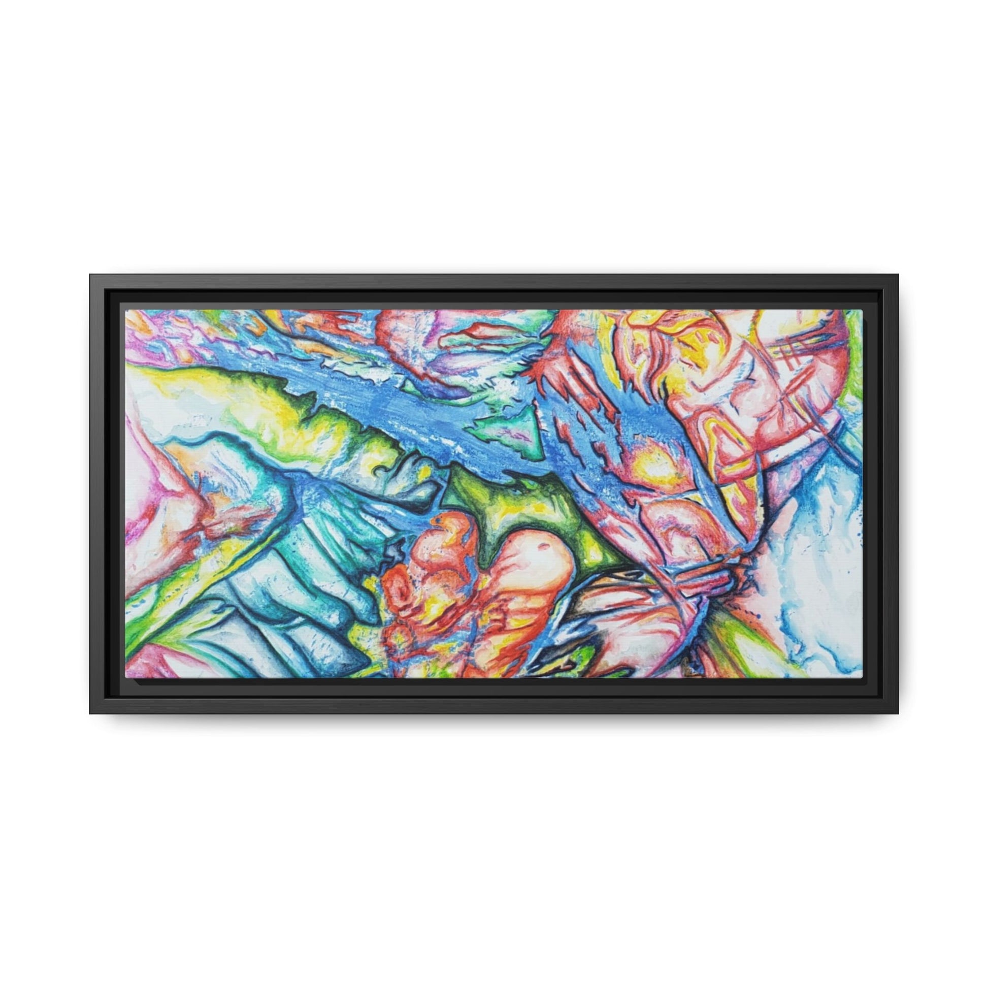 Multi-Color Abstract Framed Canvas Art Print - Kia Day Design