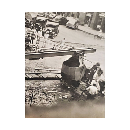 Concrete Worker Satin Canvas Stretched 12″ x 16″ (Vertical) 1.5"