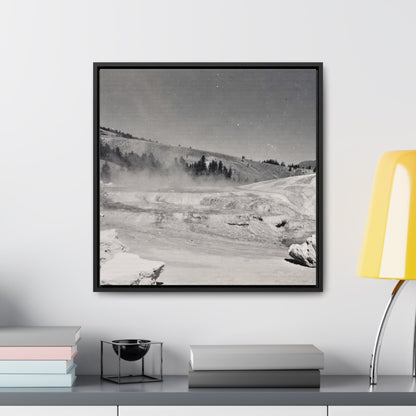 Mammoth Hot Springs Gallery Canvas Wraps Square Frame 20″ x 20″ Premium Gallery Wraps (1.25″) Black