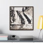 Gibbon Falls Yellowstone Gallery Canvas Wraps Square Frame 20″ x 20″ Premium Gallery Wraps (1.25″) Walnut